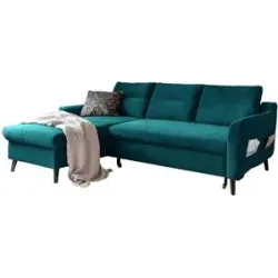 Miuform Ecksofa mit Schlaffunktion Stylish Stan ¦ türkis/petrol ¦ Maße (cm): B: