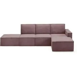Höffner Ecksofa mit Pouf Orto ¦ rosa/pink ¦ Maße (cm): B: 329 H: 93