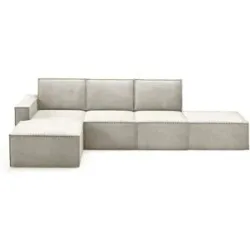 Höffner Ecksofa mit Pouf Orto ¦ beige ¦ Maße (cm): B: 329 H: 93