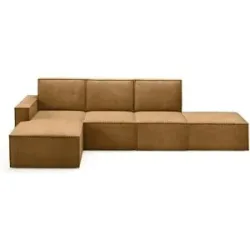 Höffner Ecksofa mit Pouf Orto ¦ gelb ¦ Maße (cm): B: 329 H: 93