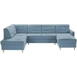 Höffner Wohnlandschaft  Venus ¦ blau ¦ Maße (cm): B: 299 H: 88 T: 195.0