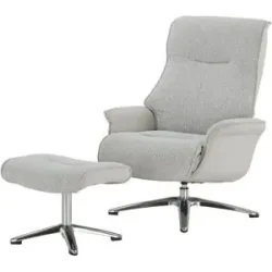 Höffner Fernsehsessel mit Hocker  Bormie ¦ grau ¦ Maße (cm): B: 83 H: 95 T: 86.0