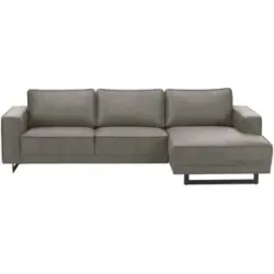 Soho Ecksofa aus recyceltem Leder Sanja ¦ grau ¦ Maße (cm): B: 285 H: 85 T: