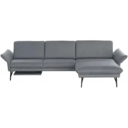 Himolla Ecksofa Echtleder 1928 ¦ grau ¦ Maße (cm): B: 296 H: 85 T: 175.0