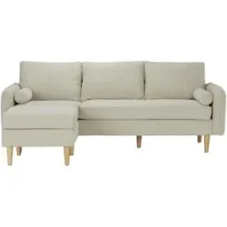 Höffner Sofa mit Hocker  Quinn ¦ grau ¦ Maße (cm): H: 83