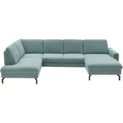 meinSofa Wohnlandschaft  Grace ¦ blau ¦ Maße (cm): B: 337 H: 89 T: 220.0