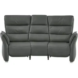 Hukla Trapezsofa Echtleder Corina ¦ grau ¦ Maße (cm): B: 202 H: 112 T: 103.0