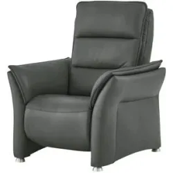 Hukla Sessel Echtleder Corina ¦ grau ¦ Maße (cm): B: 92 H: 112 T: 90.0
