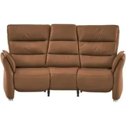 Hukla Trapezsofa Echtleder Corina ¦ braun ¦ Maße (cm): B: 202 H: 112 T: 120.0
