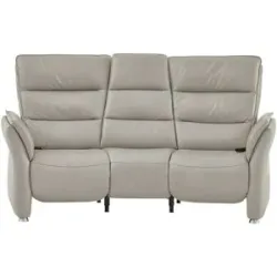 Hukla Trapezsofa Echtleder Corina ¦ grau ¦ Maße (cm): B: 202 H: 112 T: 120.0