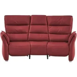 Hukla Trapezsofa Echtleder Corina ¦ rot ¦ Maße (cm): B: 202 H: 112 T: 120.0