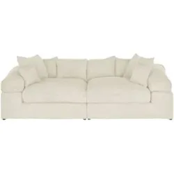smart Big Sofa in modernem Cord Lianea ¦ creme ¦ Maße (cm): B: 260 H: 86 T: