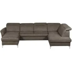 uno Wohnlandschaft Wildleder-Optik Basel ¦ braun ¦ Maße (cm): B: 304 H: 100 T:
