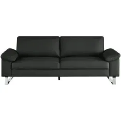 Max Schelling Ledersofa mit Kufengestell Maximum ¦ schwarz ¦ Maße (cm): B: 224