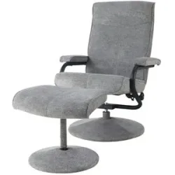 Höffner Fernsehsessel mit Hocker  Bobetha ¦ grau ¦ Maße (cm): B: 76 H: 105 T: 81.0