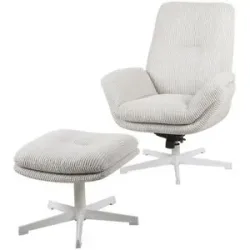 Höffner Relaxsessel mit Hocker  Balbina ¦ creme ¦ Maße (cm): B: 75 H: 95 T: 93.0