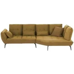 Vito Ecksofa mit Sitztiefenverstellung Ticona ¦ gelb ¦ Maße (cm): B: 320 H: 93