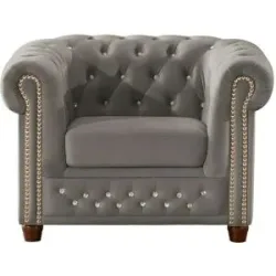 S-STYLE Chesterfield Sessel  Cleo Blink ¦ grau ¦ Maße (cm): B: 104 H: 72
