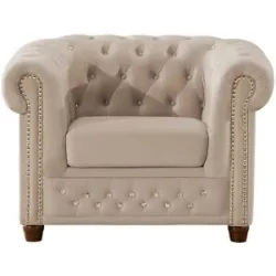S-STYLE Chesterfield Sessel  Cleo Blink ¦ beige ¦ Maße (cm): B: 104 H: 72