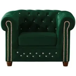 S-STYLE Chesterfield Sessel  Cleo Blink ¦ grün ¦ Maße (cm): B: 104 H: 72