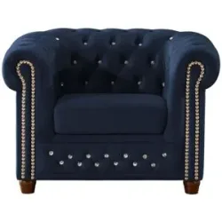 S-STYLE Chesterfield Sessel  Cleo Blink ¦ blau ¦ Maße (cm): B: 104 H: 72
