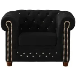 S-STYLE Chesterfield Sessel  Cleo Blink ¦ schwarz ¦ Maße (cm): B: 104 H: 72