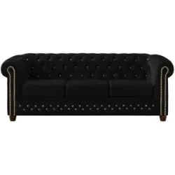 S-STYLE Chesterfield Einzelsofa  Cleo Blink ¦ schwarz ¦ Maße (cm): B: 203 H: 72