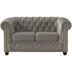 S-STYLE Chesterfield Einzelsofa  Cleo Blink ¦ grau ¦ Maße (cm): B: 148 H: 72