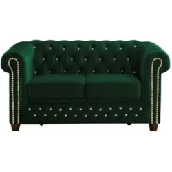 S-STYLE Chesterfield Einzelsofa  Cleo Blink ¦ grün ¦ Maße (cm): B: 148 H: 72
