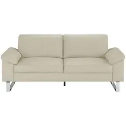 Max Schelling Ledersofa mit Kufengestell Maximum ¦ creme ¦ Maße (cm): B: 204 H: