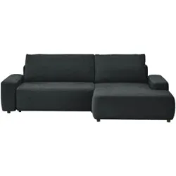 uno Ecksofa mit Schlaffunktion Bouli ¦ schwarz ¦ Maße (cm): B: 264 H: 105 T: