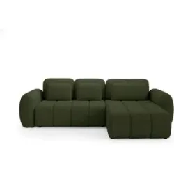 Höffner Ecksofa mit Schlaffunktion Contii ¦ grün ¦ Maße (cm): B: 304 H: 95