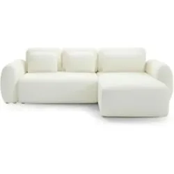 Höffner Ecksofa mit Schlaffunktion Falco ¦ weiß ¦ Maße (cm): B: 304 H: 95