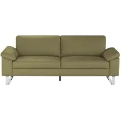 Max Schelling Ledersofa mit Kufengestell Maximum ¦ grün ¦ Maße (cm): B: 224 H: