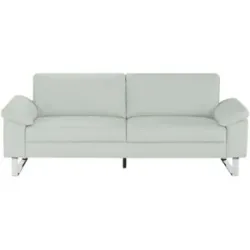 Max Schelling Ledersofa mit Kufengestell Maximum ¦ grau ¦ Maße (cm): B: 224 H: