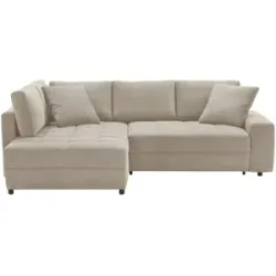 Bobb Ecksofa mit pflegeleichtem Bezug Arissa de Luxe ¦ braun ¦ Maße (cm): B: 268