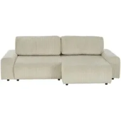Höffner Ecksofa im modernen Breitcord Jolena ¦ beige ¦ Maße (cm): B: 260 H: 90 T: 170.0