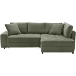 Bobb Ecksofa mit pflegeleichtem Bezug Arissa de Luxe ¦ grün ¦ Maße (cm): B: 268