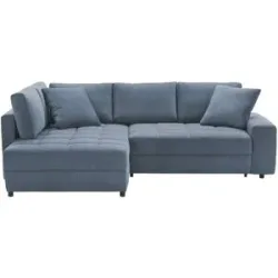 Bobb Ecksofa mit pflegeleichtem Bezug Arissa de Luxe ¦ blau ¦ Maße (cm): B: 268
