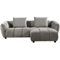 Höffner Selection Sofa inklusive Hocker Olia ¦ grau ¦ Maße (cm): B: 230 H: 66 T: