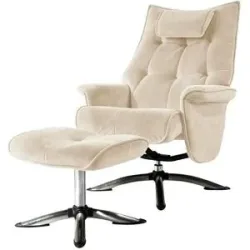 Höffner Relaxsessel mit Hocker Betsy ¦ beige