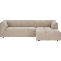 Höffner Ecksofa in moderner Bubble Optik Vilda ¦ beige ¦ Maße (cm): B: 247 H: 69 T: