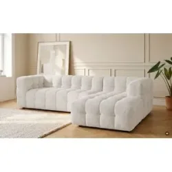 Höffner Ecksofa in moderner Bubble-Optik Vibana ¦ beige ¦ Maße (cm): B: 277 H: 72 T:
