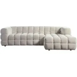 Höffner Ecksofa in moderner Bubble-Optik Vibana ¦ beige ¦ Maße (cm): B: 277 H: 72 T: