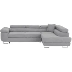 Höffner Ecksofa mit Schlaffunktion Tereccia ¦ grau ¦ Maße (cm): B: 273 H: 73 T: 203.0