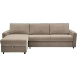 uno Ecksofa mit Schlaffunktion Ester ¦ beige ¦ Maße (cm): B: 274 H: 89 T: 164.0