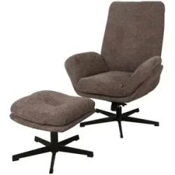 Höffner Relaxsessel mit Hocker  Balbina ¦ braun ¦ Maße (cm): B: 75 H: 95 T: 93.0