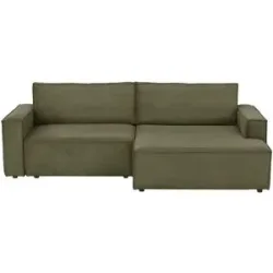Höffner Ecksofa mit Schlaffunktion Capri ¦ grün ¦ Maße (cm): B: 243 H: 81 T: 156.0