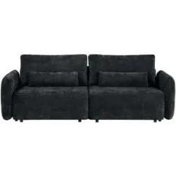 uno Schlafsofa mit Bettkasten Mossa ¦ schwarz ¦ Maße (cm): B: 238 H: 87 T: 103.0
