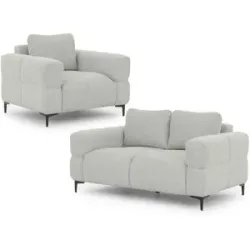 S-STYLE Polstergarnitur 2+1  Cardea ¦ grau ¦ Maße (cm): B: 154 H: 80